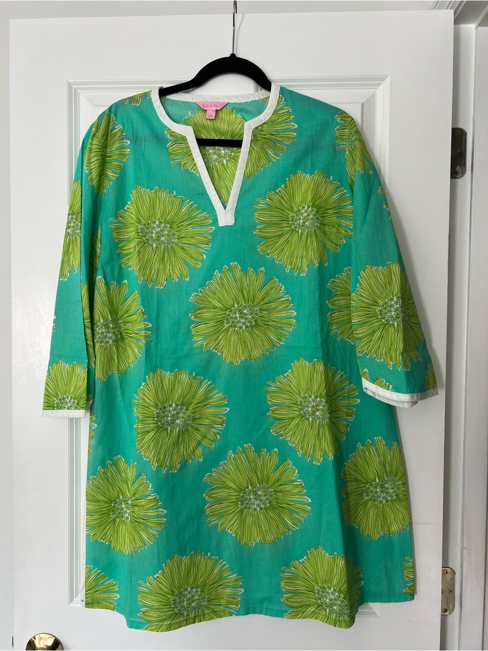Lilly Pulitzer Teal and Lime Floral Tunic